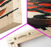 Carregar imagem no visualizador da galeria, Canvas Print Bonsai Tree Silhouette Against Red Sun, Minimalistic Japanese Style Art For Modern Home, Wall Decoration