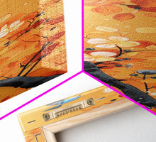 Load image into Gallery viewer, Birds Among Autumn Leaves Japanese Style Tall Wall Art Skinny Framed Canvas Print Woodblock Print