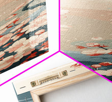 Cargar imagen en el visor de la galería, Cherry Blossom Branches Pale Background Japanese Style Tall Skinny Framed Canvas Print Wall Art