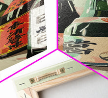 Load image into Gallery viewer, Array Of Japanese Sake Bottles With Minimalistic Labels Arranged Simple Composition Captured Tall Framed Canvas Print Bar Decor