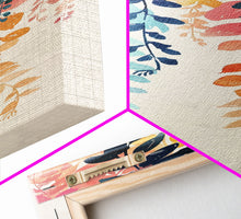 Cargar imagen en el visor de la galería, Colorful Leaves Hanging From Branches - Skinny Art Tall Art Framed Canvas Print Japanese Style Art Ukiyo-e Art