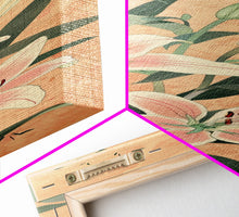 Load image into Gallery viewer, Delicate Lily Flowers Blooming In Japanese Style Ukiyo-e Art Framed Canvas Print Skinny Art Tall Art