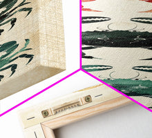 Load image into Gallery viewer, Coastal Crabs Skinny Art Tall Art Japanese Ukiyo-e Inspired Nautical Framed Canvas Print for Beach House or Ocean Lovers