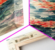 Carregar imagem no visualizador da galeria, Azalea Blossoms Skinny Art Tall Art Japanese Ukiyo-e Inspired Floral Framed Canvas Print for Elegant and Timeless Decor