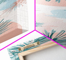 Load image into Gallery viewer, Elegant Pine Branches on Soft Pastel Background - Skinny Art, Japanese Wall Decor, Framed Canvas Print, Ukiyo-e Style