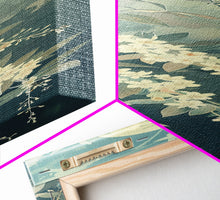 Load image into Gallery viewer, Delicate White Flowers and Full Moon in a Tranquil Night Setting - Skinny Art, Japanese Wall Decor, Framed Canvas Print, Ukiyo-e Style