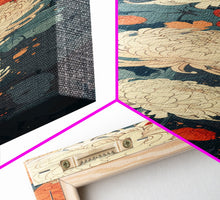 Load image into Gallery viewer, Blooming Chrysanthemums in Rich Autumn Colors - Skinny Art, Japanese Wall Decor, Framed Canvas Print, Ukiyo-e Style