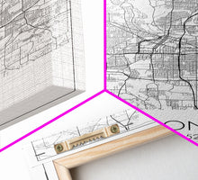 Carregar imagem no visualizador da galeria, Akron Street Map, Akron Map, Map Wall Art, Office Wall Art, City Map Print, Minimalist, Modern Art, Wall Art, Canvas Print, Canvas Wall Art