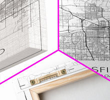 Load image into Gallery viewer, Bakersfield Street Map, California Map, City Wall Art, Home Wall Décor, Wife Gift, Minimalist Art, Wall Art, Canvas Print, Canvas Wall Art