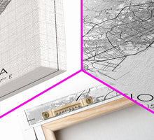 Load image into Gallery viewer, Barcelona Street Map, Spain Map, City Wall Art, Europe Travel Art, Anniversary Gift, Modern Art, Wall Art, Canvas Print, Canvas Wall Art