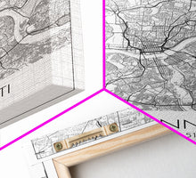 Cargar imagen en el visor de la galería, Cincinnati Street Map, Ohio Map, City Map Art, Minimalist Art, Wall Art, Canvas Print, Canvas Wall Art, Travel Wall Art, Birthday Gift