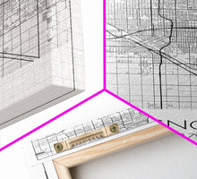 Carregar imagem no visualizador da galeria, Fresno Street Map, California Map, City Map Art, Minimalist Art, Wall Art, Canvas Print, Bar Wall Art, Teen Gift, Travel Wall Art,