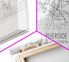 Load image into Gallery viewer, Riverside City Map, California Art, Map Print, Minimalist Wall Art, Wall Art, Canvas Art, Panoramic Wall Art, Gift For Graduation, Room Art