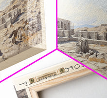 Carregar imagem no visualizador da galeria, Akrotiri Archaeological Site Framed Canvas Print Travel Poster | Wall Art | Home Decor | Gift For Travel Lover | Wall Hanging | Original Art