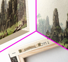 Load image into Gallery viewer, Angkor Thom Framed Canvas Print Travel Poster | Wall Art | Home Decor | Gift For Travel Lover | Wall Hanging | Original Art