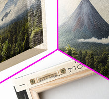 Load image into Gallery viewer, Arenal Volcano Travel Poster Print, Framed Canvas Print, Costa Rica Travel Art, Wood Framed Art, Wall Hanging, Home Decor