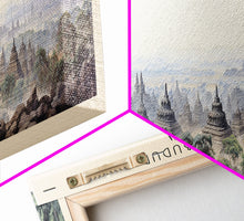 Load image into Gallery viewer, Borobudur Travel Poster Print, Framed Canvas Print, COUNTRY Travel Art, Wood Framed Art, Wall Hanging, Home Decor