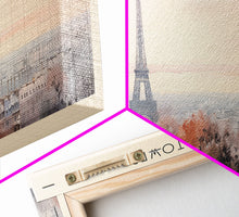 Load image into Gallery viewer, Eiffel Tower Travel Poster Print, Framed Canvas Print, COUNTRY Travel Art, Wood Framed Art, Wall Hanging, Home Decor