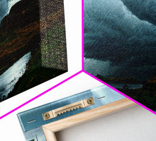 Carregar imagem no visualizador da galeria, Foggy night rainstorm over the lake canvas print, nature and landscape wall art, ready to hang, cool wall art