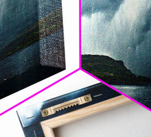 Carregar imagem no visualizador da galeria, Foggy night rainstorm over the lake canvas print, nature and landscape wall art, ready to hang, cool wall art