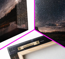 Cargar imagen en el visor de la galería, Cool Wall Art Landscape Mountains Nature Painting Prints Minimalist Modern Home Artwork Decoration Night Sky With Stars, Framed Canvas Print