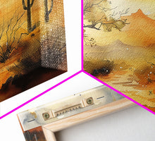Load image into Gallery viewer, Desert Landscape Watercolor Painting, Wood Framed Canvas Print, Utah Desert Painting, Metal Print, Farmhouse Decor