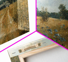 Load image into Gallery viewer, Blue Bonnets and Country Roads, Texas Art, Framed Canvas Print, Wood Frame Art, Metal Art, Metal Wall Art, Primitive Home Decor