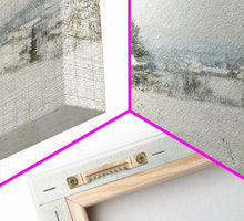 Cargar imagen en el visor de la galería, Farmhouse In The Winter, Framed Canvas Print, Christmas Scenary Landscape Painting, Americana Art, Custom Artwork Original