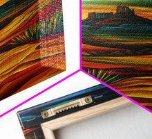 Load image into Gallery viewer, Dramatic Desert Landscape - Vibrant Western Art, Framed Canvas Print, Living Room Decor, Desert Painting, Colorful Wall Art