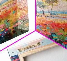 Load image into Gallery viewer, Blossoming Meadow with Trees - Framed Canvas Print, Peaceful Living Room Art, Serene Bedroom Decor, Vibrant Flower Art, Wall Art