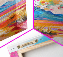 Load image into Gallery viewer, Bright Desert Tree Art - Framed Canvas Print, Southwestern Decor, Colorful Living Room Wall Art, Modern Desert Landscape