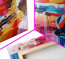 Load image into Gallery viewer, Dynamic Cowboy with Gun - Framed Canvas Print, Action-Packed Western Art, Bold Cowboy Wall Art for Living Room Decor