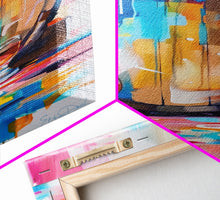 Carregar imagem no visualizador da galeria, Abstract Wine Barrel with Glasses - Framed Canvas Print, Modern Wine Art, Bar Decor, Wine Lover's Gift