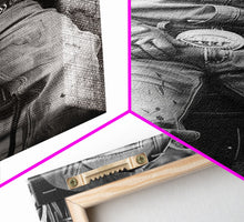 Load image into Gallery viewer, Close-Up of Cowboy's Belt and Saddle in Detailed Black and White Photography for Western Wall Art, Canvas Prints, Rustic Home Decor, Art