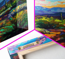 Carregar imagem no visualizador da galeria, Framed Canvas Print, Cactus and Desert Path Wall Art, Vibrant Southwest Landscape for Living Room or Bedroom, Nature Art Poster Piece