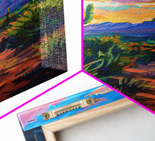 Carregar imagem no visualizador da galeria, Framed Canvas Print, Sunset Over Desert with Cacti, Stunning Wall Art for Living Room or Bedroom Decor