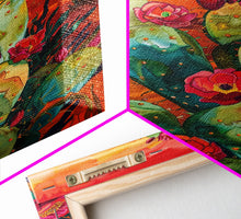 Carregar imagem no visualizador da galeria, Framed Canvas Print, Blooming Cacti in Desert Sunset, Stunning Wall Art for Living Room or Bedroom Decor