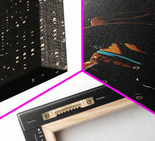 Load image into Gallery viewer, Cowboy in the City Night Print - Framed Canvas Wall Art, Urban Western Decor, City Cowboy Artwork for Living Room, Modern Western Art