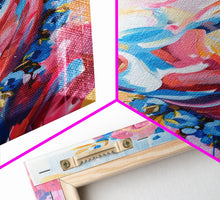 Cargar imagen en el visor de la galería, Floral Crowned Cow Portrait - Whimsical Farmhouse Wall Art, Vibrant Animal Painting, Bedroom Decor, Cute Cow Canvas Print