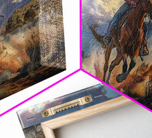 Load image into Gallery viewer, Colorful Desert Landscape with Tree Under Starry Sky, Stunning Framed Canvas Print, Living Room Art, Bedroom Decor, Southwestern Wall Art