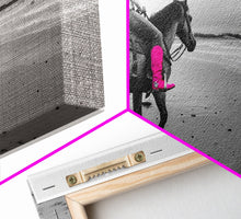 Carregar imagem no visualizador da galeria, Framed Canvas Print of Highland Cow in Winter Hat, Fun and Quirky Wall Art for Living Room or Bedroom, Unique Decor