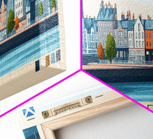 Carregar imagem no visualizador da galeria, Aberdeen, Scotland Panoramic Travel Poster Canvas Print, Aberdeen, Scotland Painting, Scotland Art, Aberdeen Panoramic Travel Art, Travel Painting