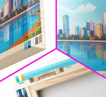 Carregar imagem no visualizador da galeria, Abidjan, Ivory Coast Panoramic Travel Poster Canvas Print, Abidjan, Ivory Coast Painting, Ivory Coast Art, Abidjan Travel Art, Guest Room Painting