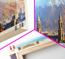 Load image into Gallery viewer, Arequipa, Peru Travel Poster Panoramic Canvas Print, Arequipa, Peru Painting, Peru Art, Arequipa Travel Art, Guest Room Painting