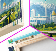 Carregar imagem no visualizador da galeria, Ashgabat, Turkmenistan Panoramic Travel Poster Canvas Print, Ashgabat, Turkmenistan Painting, Turkmenistan Art, Ashgabat Panoramic Travel Art, Travel Painting
