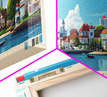 Load image into Gallery viewer, Batam, Indonesia Panoramic Travel Poster Canvas Print, Batam, Indonesia Painting, Indonesia Art, Batam Travel Art, Guest Room Painting