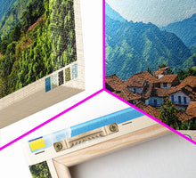 Load image into Gallery viewer, Bello, Colombia Panoramic Travel Poster Canvas Print, Bello, Colombia Painting, Colombia Art, Bello Panoramic Travel Art, Travel Painting