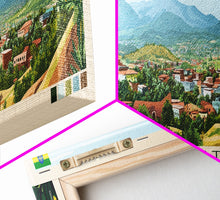 Load image into Gallery viewer, Bishoftu, Ethiopia Panoramic Travel Poster Canvas Print, Bishoftu, Ethiopia Painting, Ethiopia Art, Bishoftu Panoramic Travel Art, Travel Painting