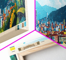 Load image into Gallery viewer, Bogota, Colombia Travel Poster Panoramic Canvas Print, Bogota, Colombia Painting, Colombia Art, Bogota Travel Art, Guest Room Painting