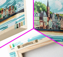 Load image into Gallery viewer, Bray, Ireland Panoramic Travel Poster Canvas Print, Bray, Ireland Painting, Ireland Art, Bray Travel Art, Guest Room Painting